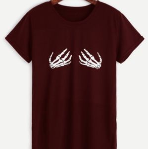 Punk rock Skull hand tshirt
